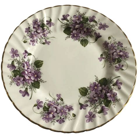 This Is A Beautiful Salad Plate With Purple Violets The Edge Has A