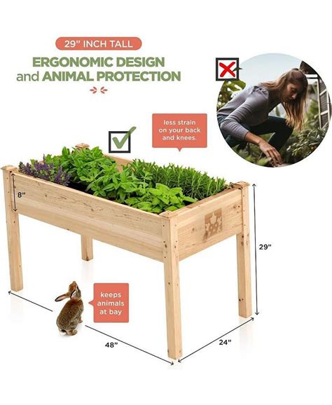 Maple99 Raised Garden Bed 48x24x30in Elevated Wood Planter Box With