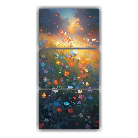 Cuadro Decorativo Flores Arco Ris En Lienzo Decocuadros