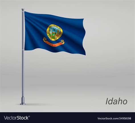 Waving flag idaho - state united states on Vector Image