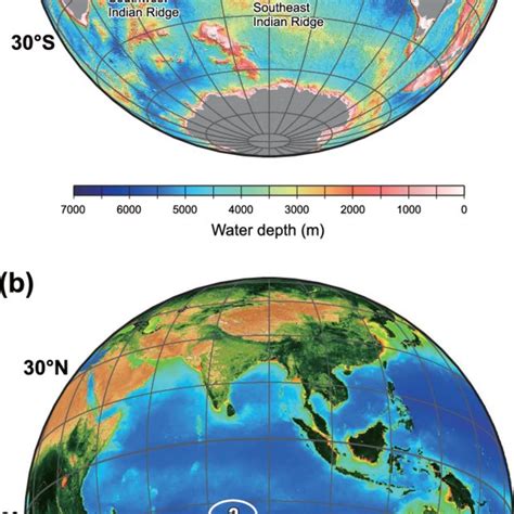 A Bathymetry And B Sea Surface Chlorophyll A Concentrations In The Download Scientific