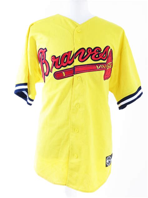 Atlanta Braves Yellow Baseball Jersey XL - 5 Star Vintage