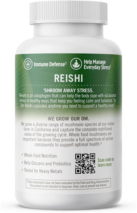 Om Mushroom Superfood Reishi Suplemento Superalimenticio De C Psulas