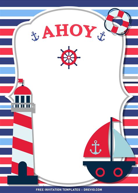 Nautical Birthday Invitations Sailor Birthday Back To School Crafts