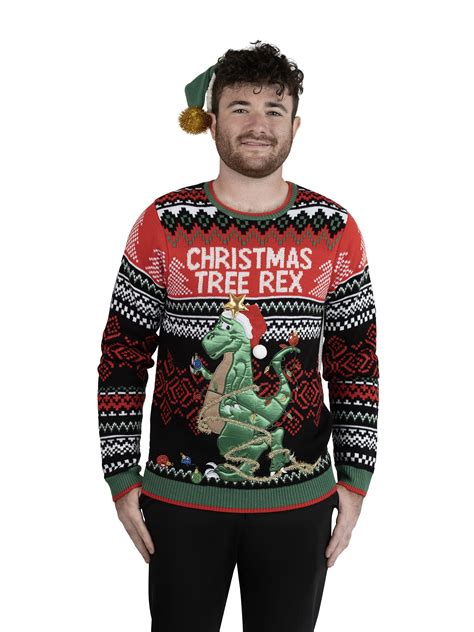 Jollidays Men S Tree Rex Ugly Christmas Sweater Sizes S 2XL Shop