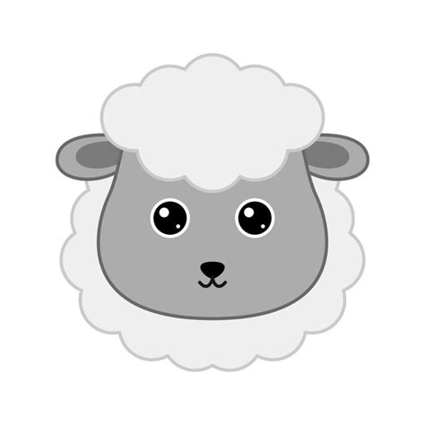 Cute Sheep Face Isolated On White Background 8457464 Vector Art At Vecteezy