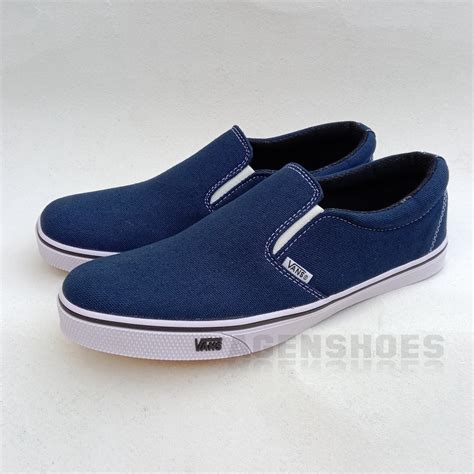 Cod Sepatu Slip On Vans Size Hitam Maron Navy Abu Sepatu Pria