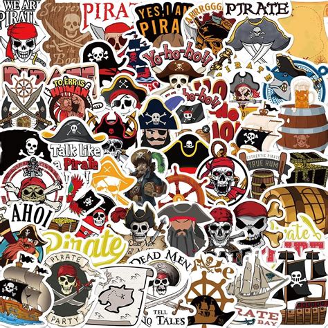 Amazon Pirate Stickers Pcs Skull And Crossbones Stickers