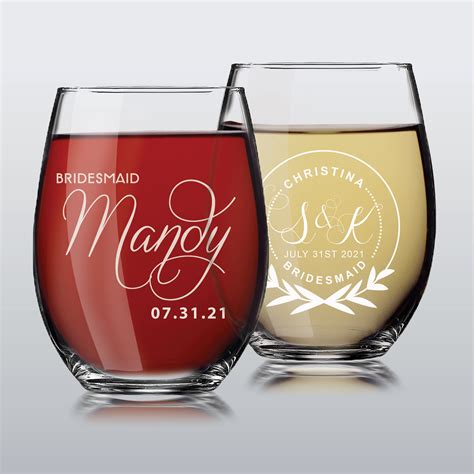 Custom Stemless Wine Glasses Personalized Wine Glasses Etsy