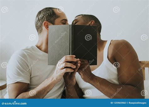 Gay Couple Cuddling In Bed Stock Photo Image Of Cuddling 125965960