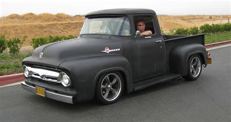 1956 Ford F100 Rat Rod Black | Classic ford trucks, 1956 ford truck ...