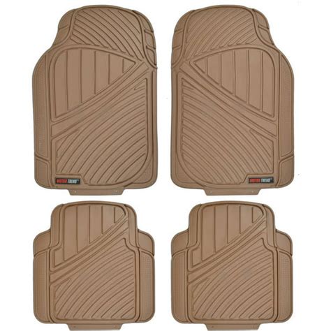 Motor Trend Flextough Standard 4 Piece Heavy Duty Rubber Car Floor Mats Black