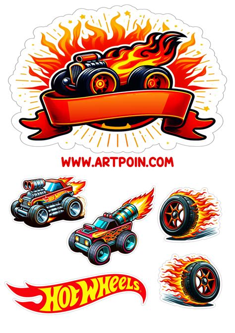 Topo de bolo png Hot Wheels aniversário infantil carros de corrida