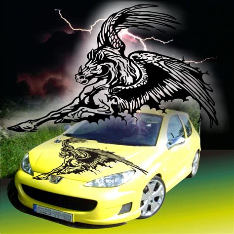 Adesivi Auto Tuning Stickers PEGASUS 2 Cofano Pegatinas Stickers Line