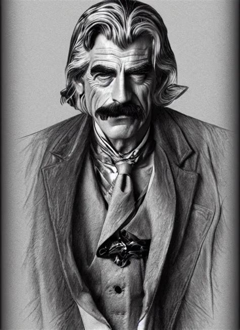 Hyperrealist Pencil Sketch Of Sam Elliott As Dracula Stable Diffusion