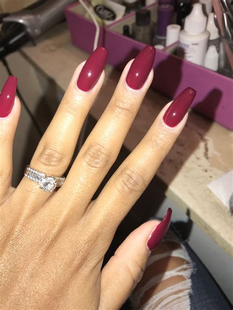 Wine Colored Nails Nails Acrylic Nails Nail Colors