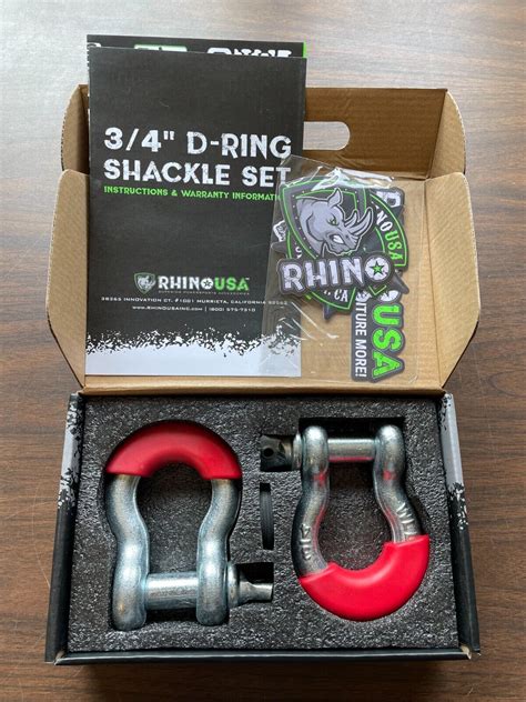 Rhino Usa Heavy Duty Shackle Set D Ring Shackles Ebay