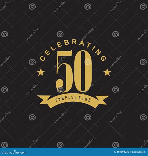 50th Year Anniversary Emblem Logo Design Vector Template Stock Vector Illustration Of Greeting