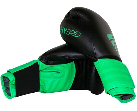Перчатки боксерские Hybrid 100 черно-зеленые, вес 10 унций — купить в ...