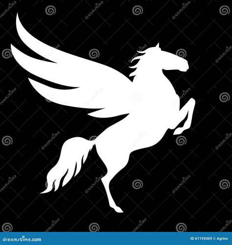 Silhouette Pegasus White Stock Vector Image 61193469