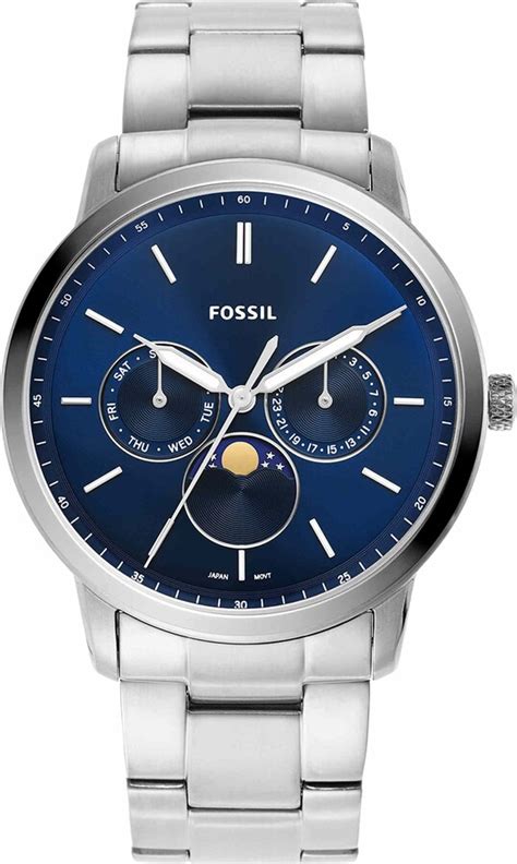 Fossil Men S Neutra Quartz Stainless Steel Multifunction Moonphase