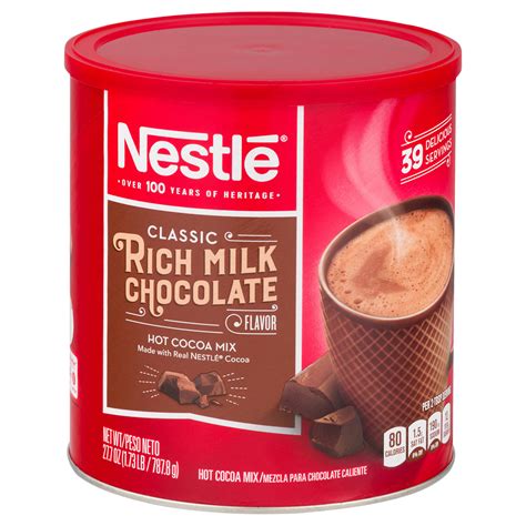 Nestle Hot Cocoa Mix Classic Rich Milk Chocolate Flavor Front Right Elevated