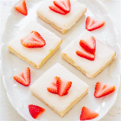 Strawberry Cream Cheese Shortbread Bars Averie Cooks