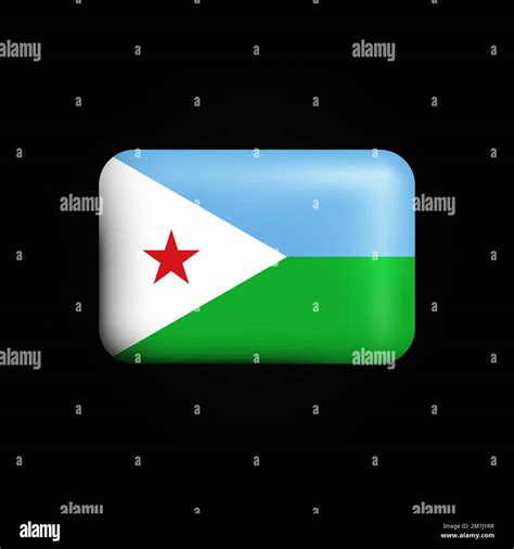 Djibouti Flag 3d Icon National Flag Of Djibouti Vector Illustration