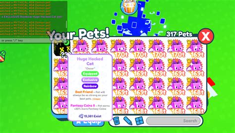 Pet Simulator X Huge Hacked Cat Rainbow