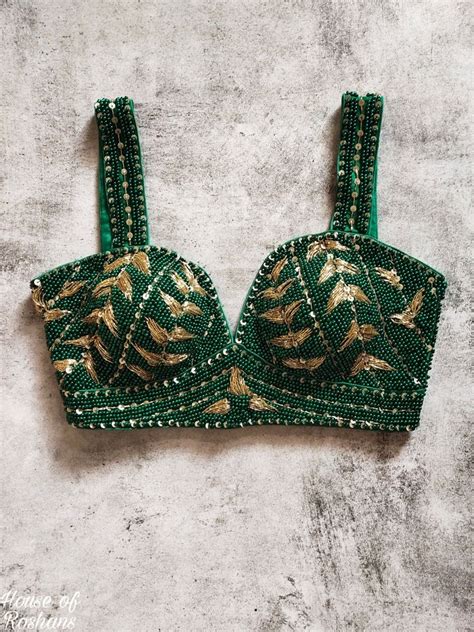 Buy Silver Sequins And Beads Hand Embroidered Blouse Online In India