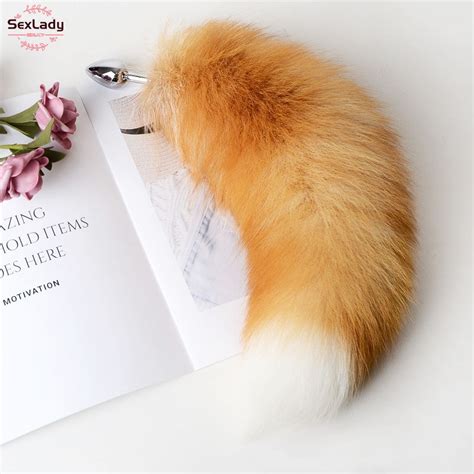 Separable Anal Plug Real Fox Tail Cosplay Butt Plug Anal Sex Tail Adult