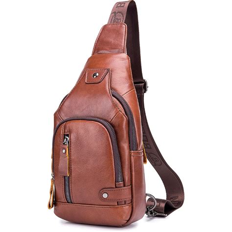 Sac de poitrine en cuir pour homme Sac Homme Sacs à bandoulière