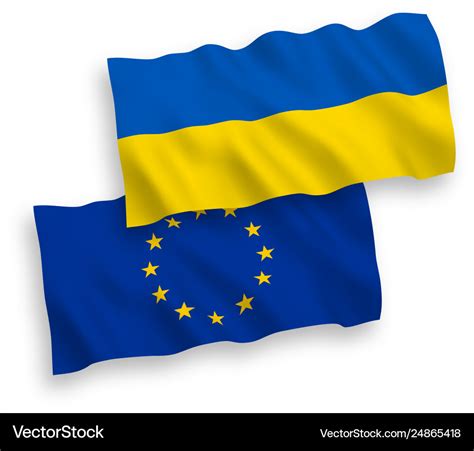 Flags Ukraine And America On A White Background Vector Image