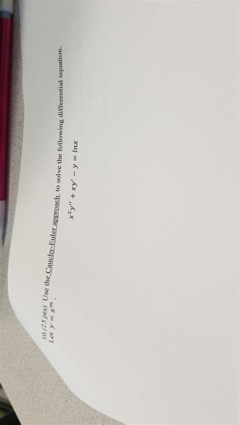 Solved Use the Cauchy-Euler approach to solve the following | Chegg.com