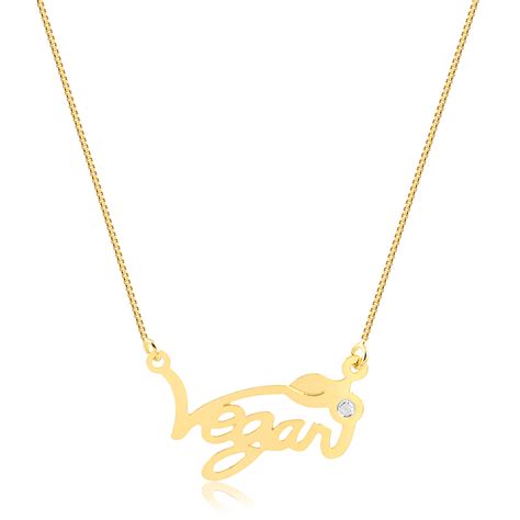 Colar Vegan Folheado Em Ouro 18k JOIAS PETMOM