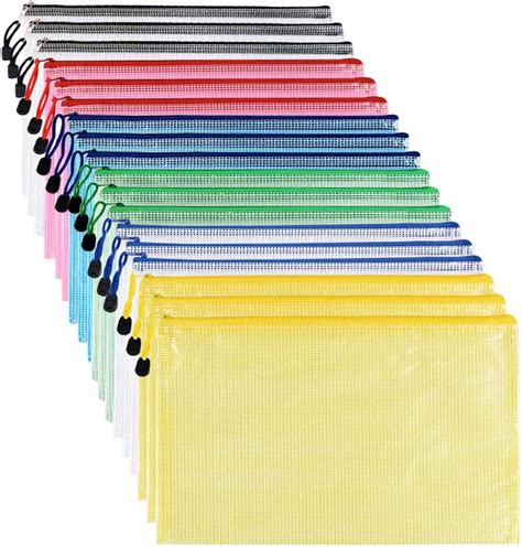 GoodtoU Lot de 18 pochettes A3 en plastique à maillage avec fermeture