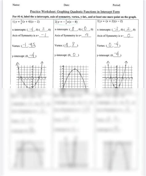 Graphing Quadratics Notes And Worksheets Lindsay Bowden Worksheets