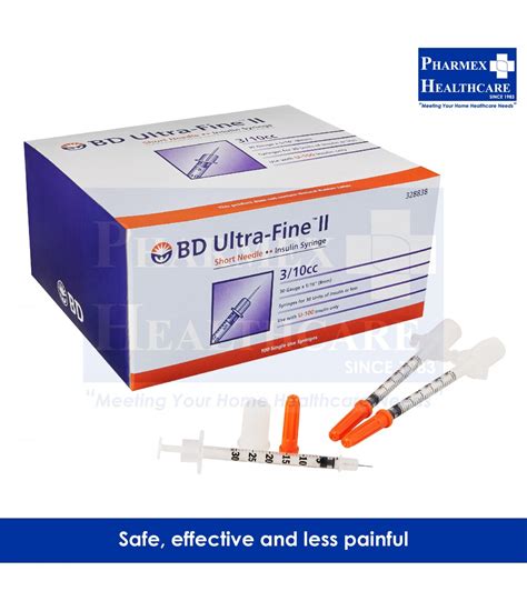 Bd Ultra Fine Ii Insulin Syringe Pharmex Healthcare Bd Syringes 03cc