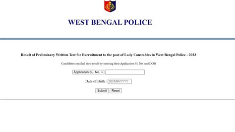 Wb Police Lady Constable Police Result Released At Wbpolice Gov In