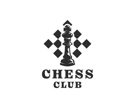 Chess Logo The King In Chess Symbol With A Chessboard Background