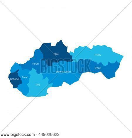 Regions Slovakia. Map Vector & Photo (Free Trial) | Bigstock