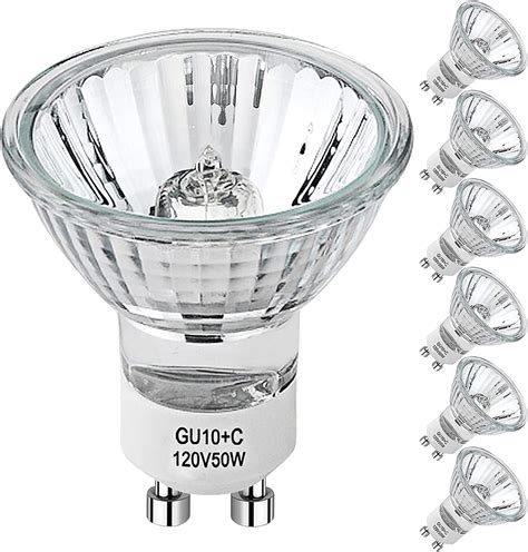 PaeorRorL GU10 Halogen Light Bulbs 6 Pack 120V 50W Dimmable MR16 GU10