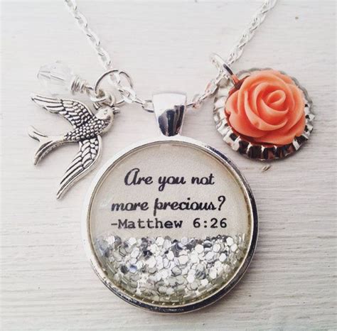 Bible Verse Necklace Matthew Are You Not More Bezel Jewelry