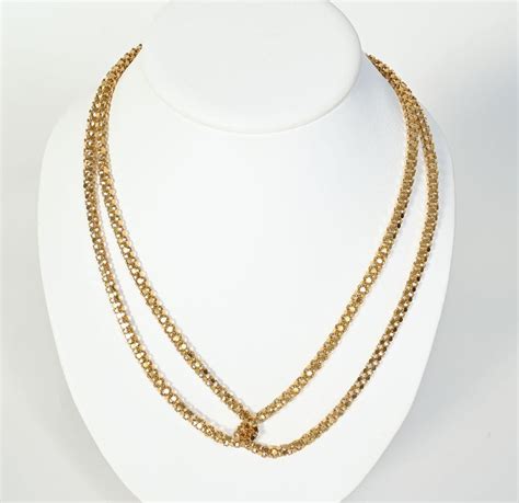 Handmade Long Gold Chain Necklace For Sale At 1stdibs