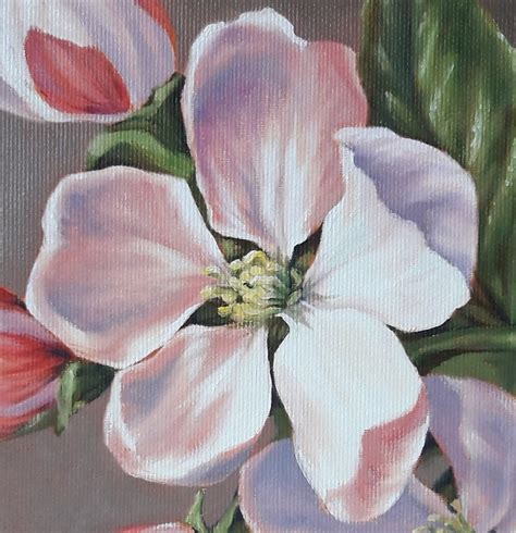 APPLE blossom flower Custom OIL PAINTING On Canvas Pink white | Etsy