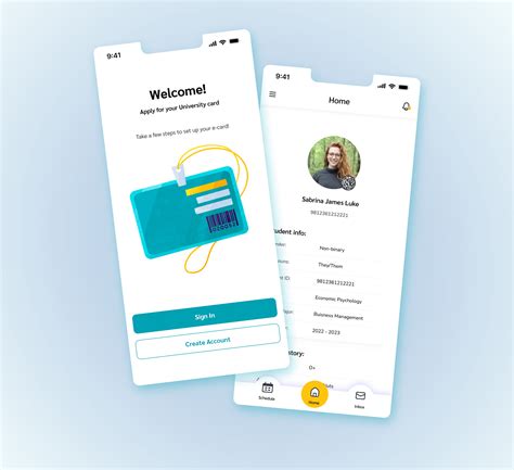 Ui Sign Up Process For Student Virtual Id Card On Behance