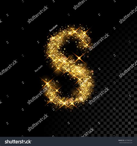 Gold Glittering Letter S Vector Shining Stock Vector Royalty Free 627988784 Shutterstock