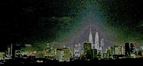 Stock Pictures: Kuala Lumpur Skyline at Night photo and colored ...