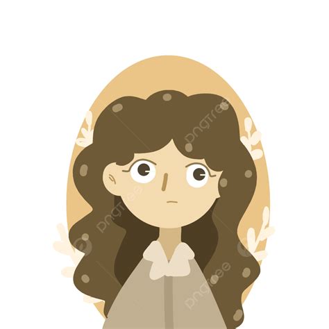 Menina Bonito Dos Desenhos Animados Avatar Material De Pequeno E Simples Fundo Fresco Elemento