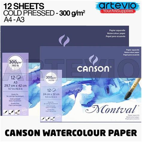 Jual PERALATAN MENGGAMBAR WATERCOLOR PAPER A4 CANSON MONTVAL